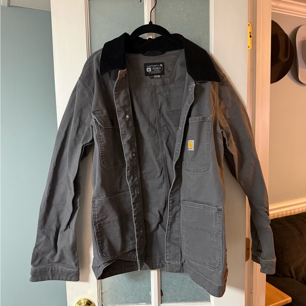 Carhartt Charcoal Gray Jacket with Black Collar